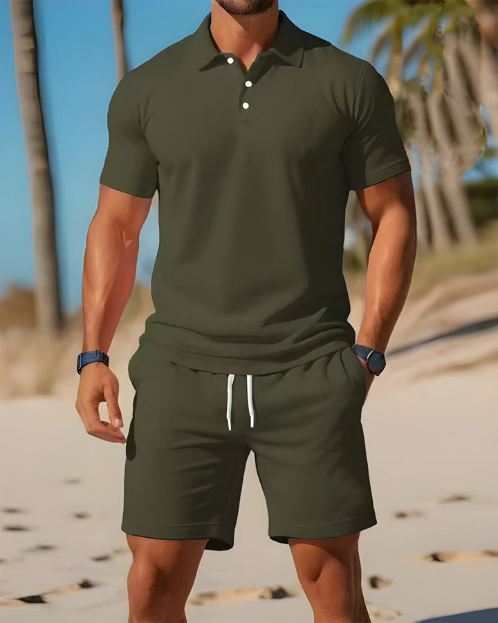 Ethan - Letní Set Polo Tričko Šortky Krátký Rukáv