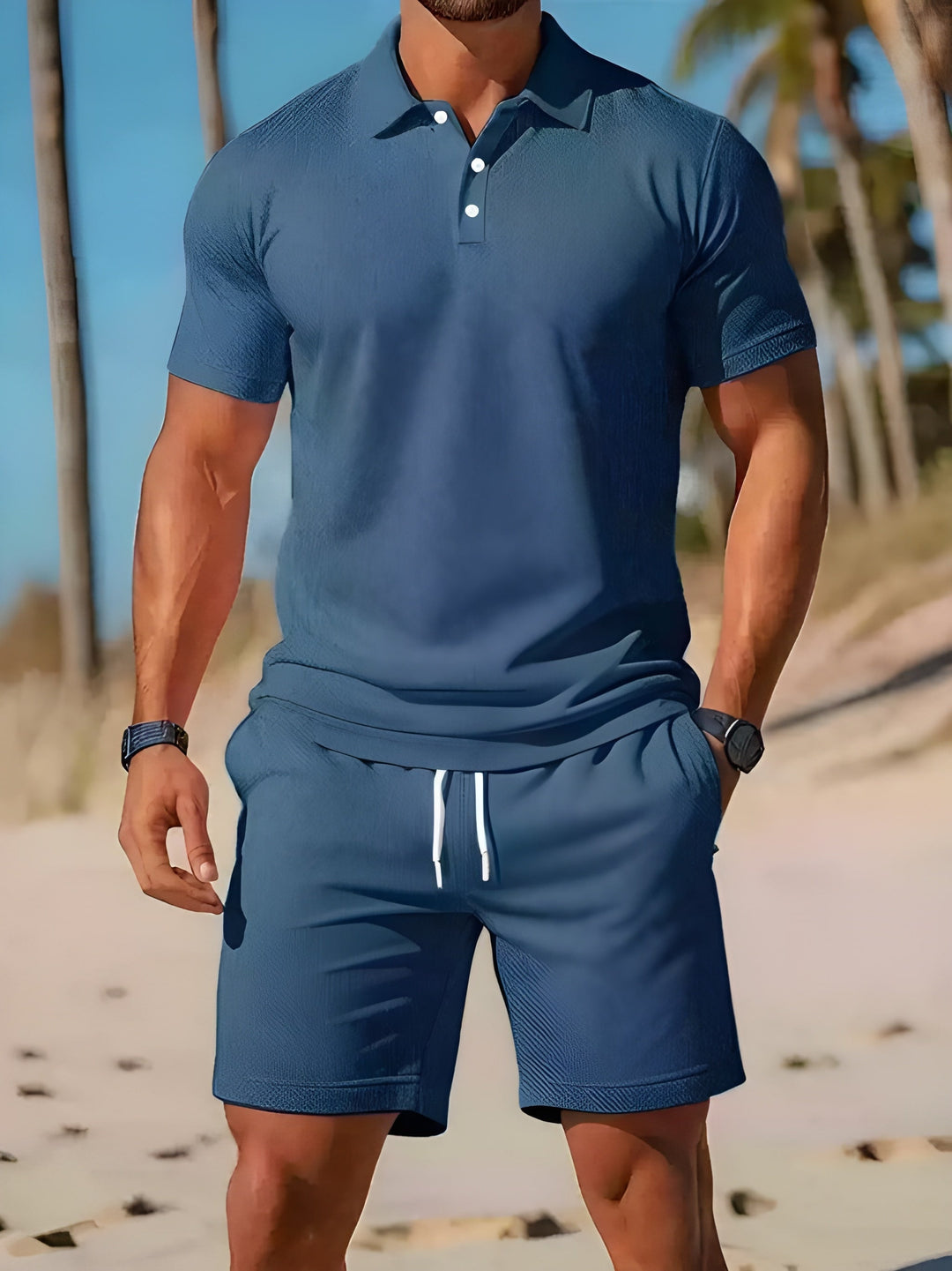 Ethan - Letní Set Polo Tričko Šortky Krátký Rukáv