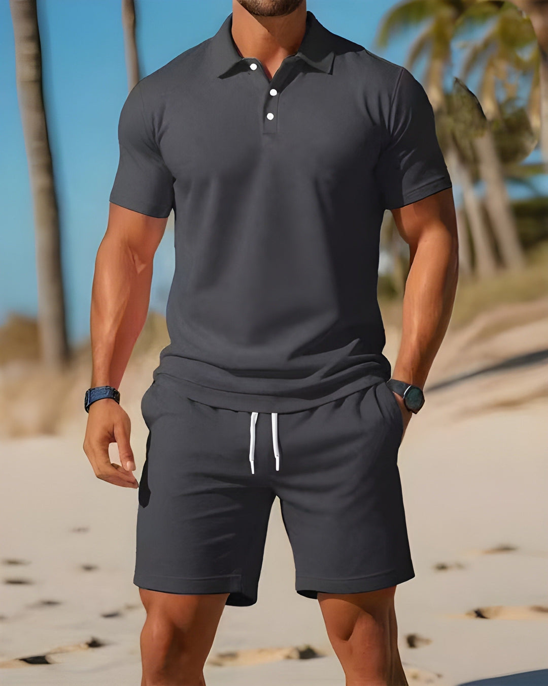Ethan - Letní Set Polo Tričko Šortky Krátký Rukáv