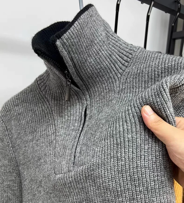 Harrison - Svetr Dlouhý Rukáv Poloviční Zip Vysoký Límec