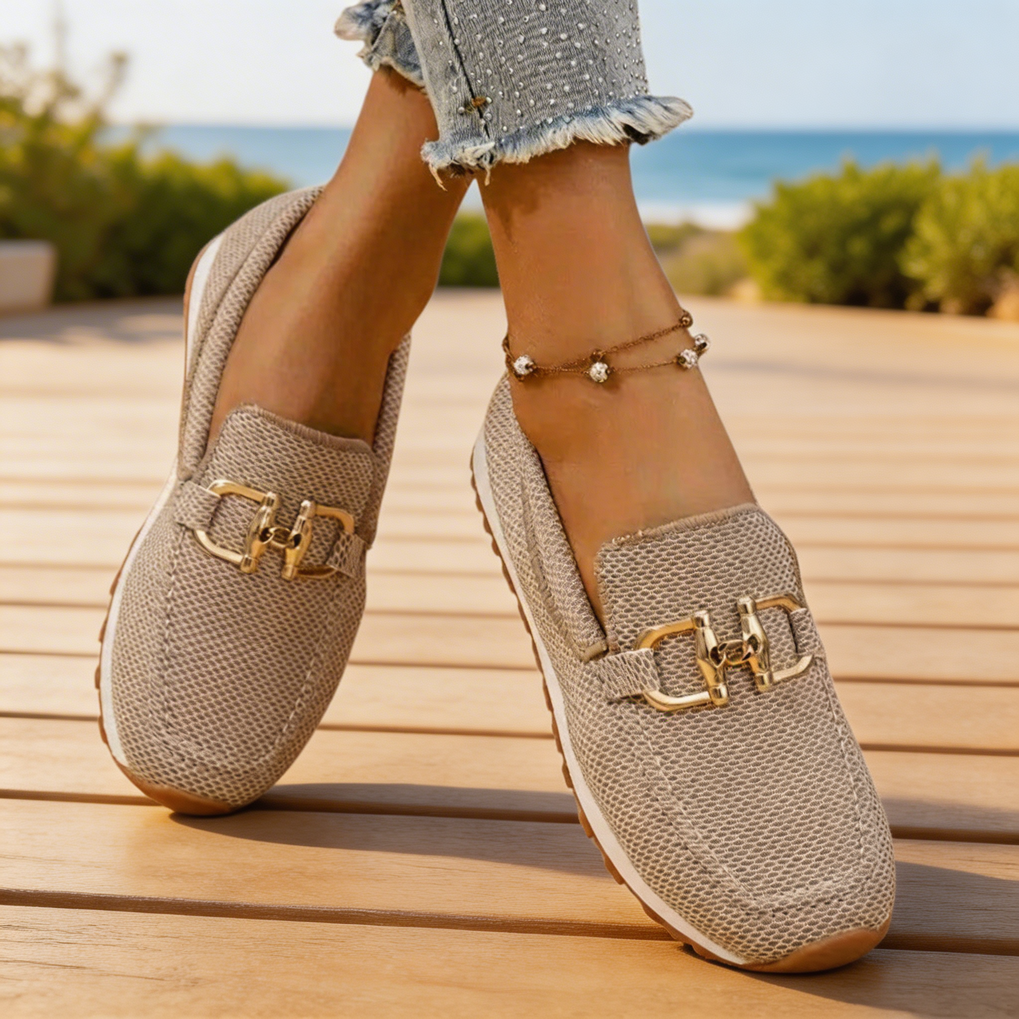 Raquel™ – Lehké nazouvací mokasíny s ozdobnou přezkou