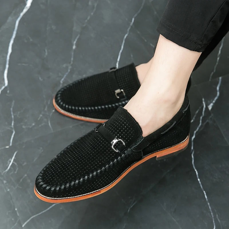 Dorian - Mokasíny Slip-On Perforovaný Design Kovová Přezka