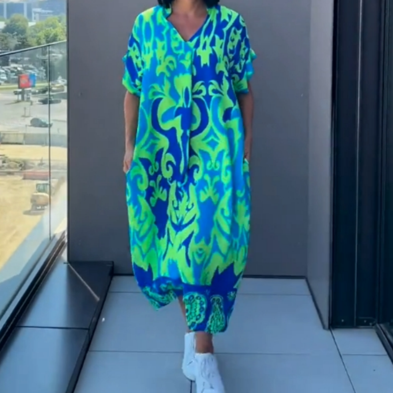 Noa - Kaftan Šaty pro Ženy Lehké s Potiskem