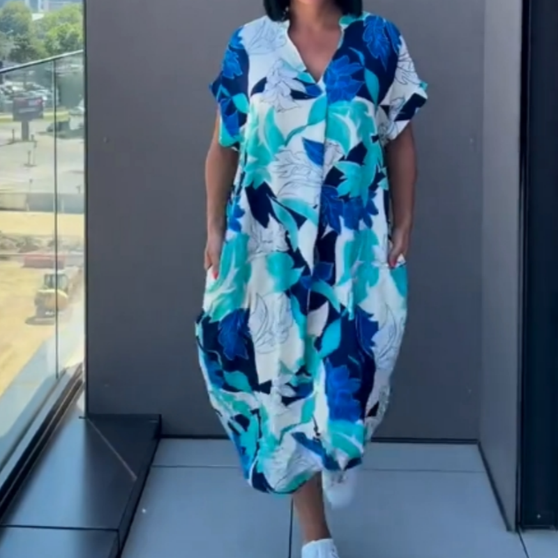 Noa - Kaftan Šaty pro Ženy Lehké s Potiskem