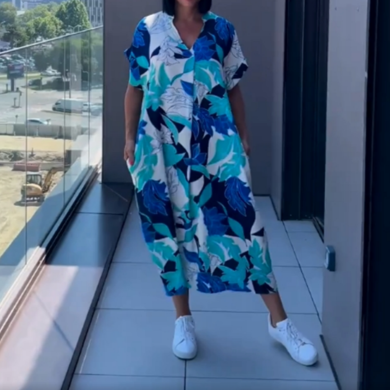 Noa - Kaftan Šaty pro Ženy Lehké s Potiskem