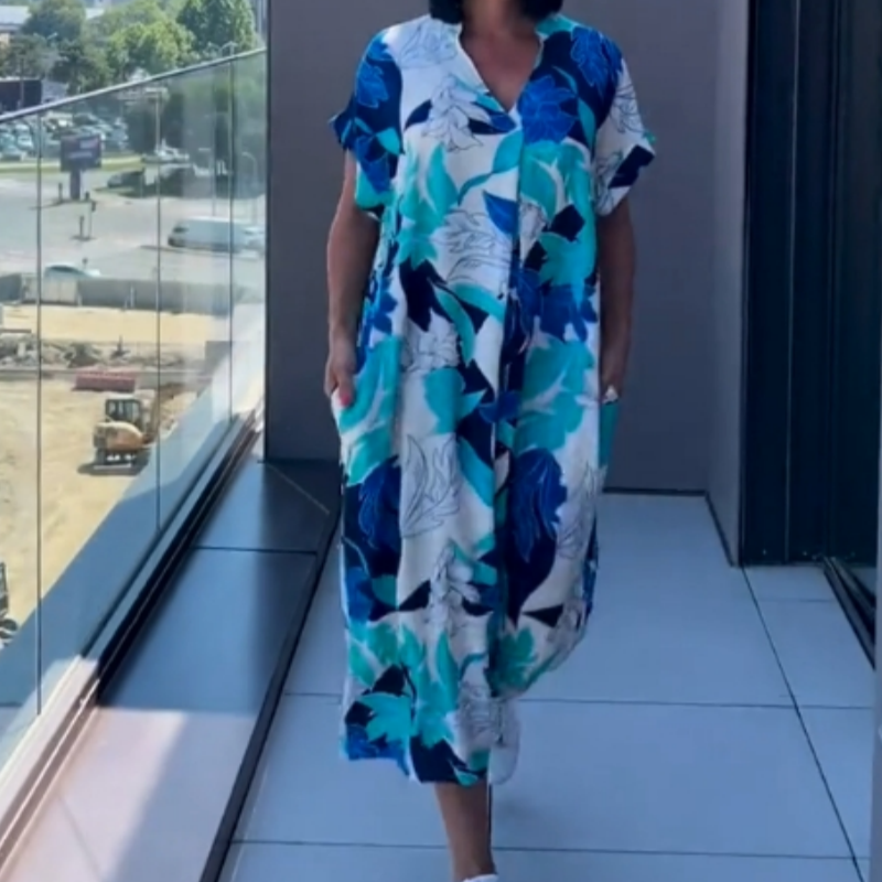 Noa - Kaftan Šaty pro Ženy Lehké s Potiskem