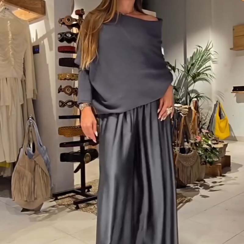 Mahulena™ - Dámský set s volným topem a širokými kalhotami