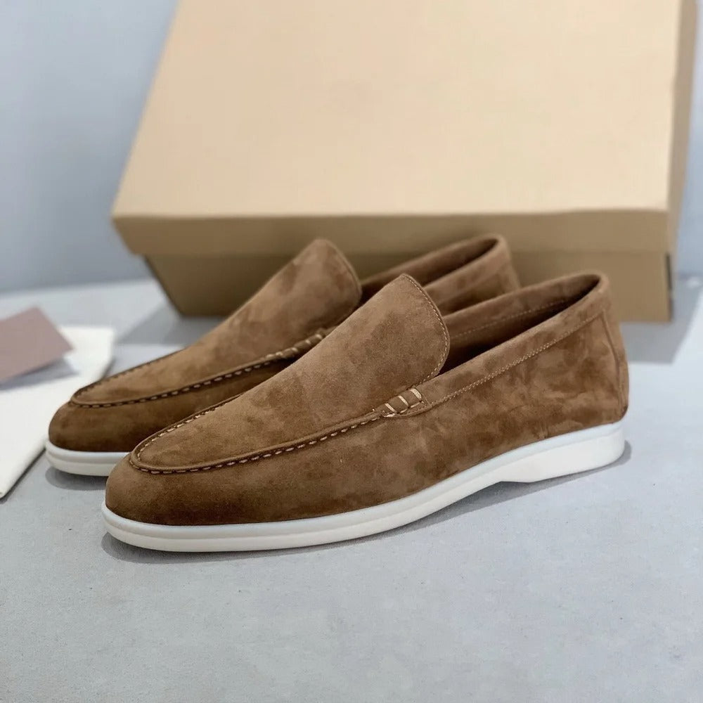 Spencer - Semišové Mokasíny Slip On Nízky Střih