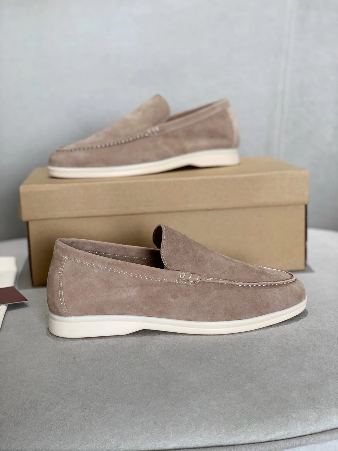 Spencer - Semišové Mokasíny Slip On Nízky Střih