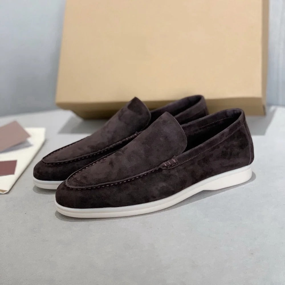 Spencer - Semišové Mokasíny Slip On Nízky Střih