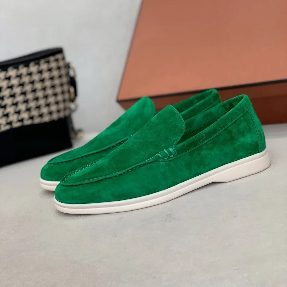 Spencer - Semišové Mokasíny Slip On Nízky Střih